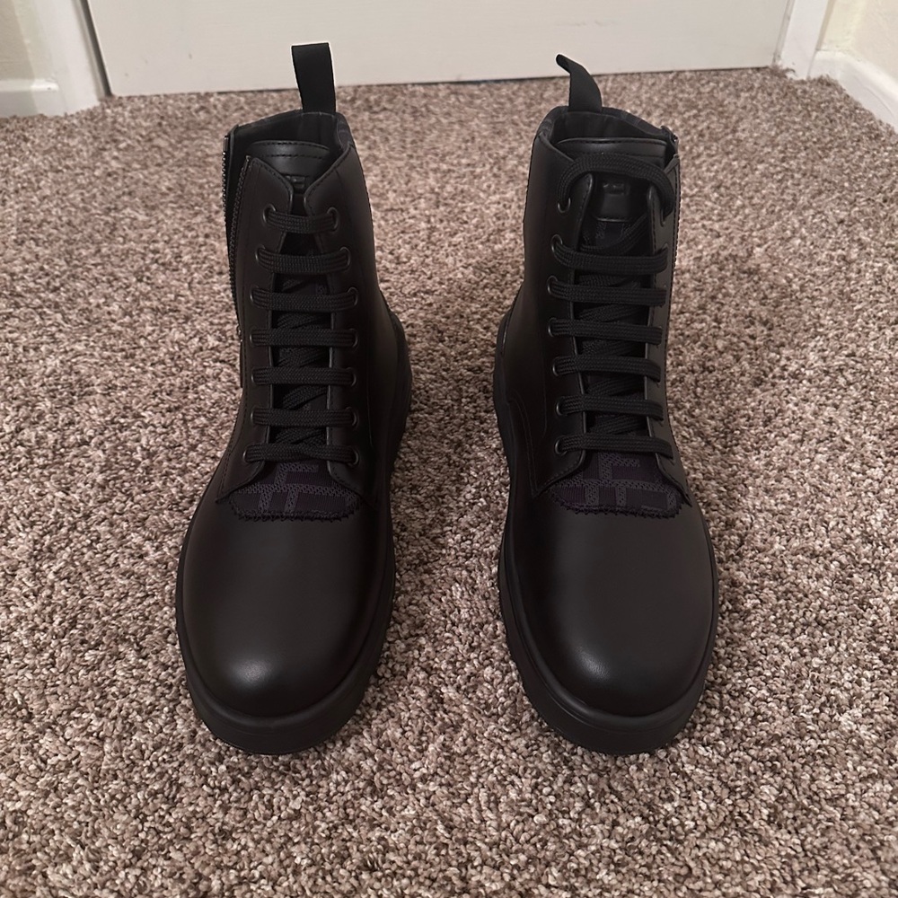 NWT!! Authentic Fendi C. Black Rifle Boots, Size 9.5 Men’s. - Picture 2 of 9